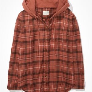 American Eagle Oversized Hooded Flannel